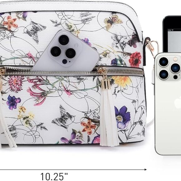 Women Tassel Zipper Pocket Crossbody Bag Shoulder Purse Fashion Travel Bag with - Picture 4 of 6